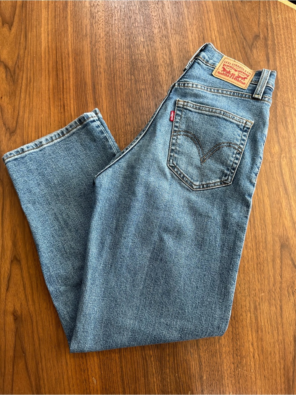 Levi's Ribcage Straight Ankle Denim Jeans Size 24 Button Fly Medium Wash - Picture 5 of 7